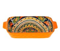 Блюдо для запекания фарфоровое "Arabesque" (225х125х50 мм; оранжевый)