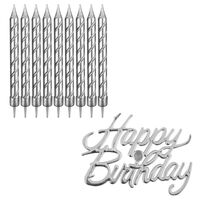 Свеча для торта "Happy Birthday" (10 шт.)