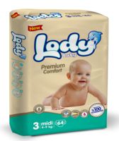 Подгузники "Lody Baby Midi" (4-9 кг; 64 шт.)