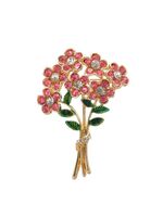 Брошь "Букет цветов" (цветная в золоте)