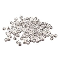 Бусины пластиковые "Цифры" (6 мм; 150 шт.; белый)