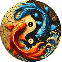 Картина по номерам "Карпы Кои" (400х400 мм)