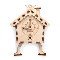 Сборная деревянная модель "Новогодний домик с часами"