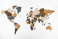 Пазл деревянный "Карта мира" (60х105 см; многоуровневый, сканди)