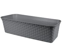 Кашпо "Ротанг" (63х20 см; серый)