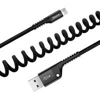 Кабель Baseus Fish Еye Spring USB 2.0 - Lightning (1.0 м; 2.4A; черный)
