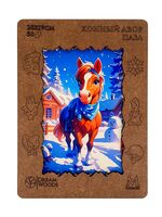 Деревянный пазл-копилка "Лошадиный двор" (87 элементов)