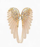 Брошь "Крылья ангела" (радужно-белый в золоте)