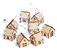 Сборная деревянная модель "Гирлянда. Новогодние домики"