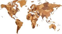 Сборная деревянная модель "Карта мира. Choco World" (1440х790х12 мм)