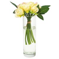 Цветок искусственный "Букет. 9 Роз" (персиковый)