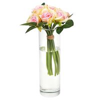 Цветок искусственный "Букет. 9 Роз" (светло-розовый)