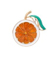 Брошь "Мандарин" (цветная в золоте)