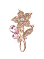 Брошь "Цветок нежности" (розово-белый в золоте)