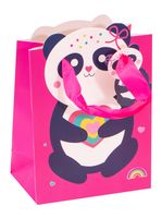 Пакет бумажный подарочный "Cute panda with heart" (23х18х10 см)
