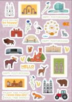 Набор наклеек для посткроссинга "Welcome to Belarus"