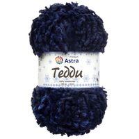 Пряжа "Тедди №09" (150 г; 35 м; темно-синий)