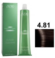 Крем-краска для волос "С экстрактом женьшеня и рисовыми протеинами" тон: 4.81, коричнево-пепельный