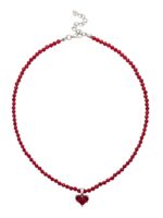 Чокер "Хрусталь сердце" (красный в серебре)