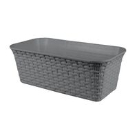 Кашпо "Ротанг" (43х20 см; серый)