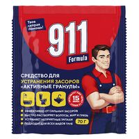 Средство для устранения засоров "911. Активные гранулы" (70 г)