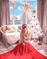 Картина по номерам "Новый год в красном платье" (400х500 мм)