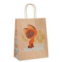 Пакет бумажный подарочный "Котёнок по имени Гав. У меня лапки" (30х24х14 см)