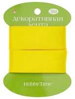 Лента атласная "Hobby Time" (желтая; 25 мм; 3 м)