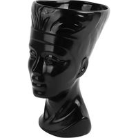 Кашпо "Голова Нефертити" (15х24,5 см; черное)