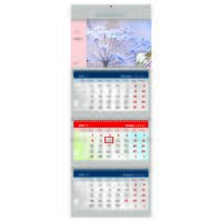 Календарь настенный квартальный на 2024 год "Цветы года" (32х84 см)