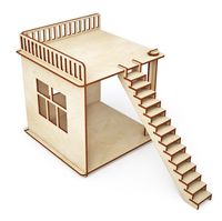 Сборная деревянная модель "Пристройка и лестница для домика"