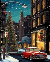 Картина по номерам "Рождественские улочки" (400х500 мм)