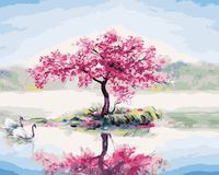 Картина по номерам "Островок цветущей вишни" (400х500 мм)
