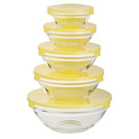 Набор салатников стеклянных (5 шт.; желтый)