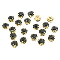 Стразы для рукоделия "Хрусталик" (8 мм; 20 шт.; дымчато-серый)