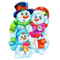 Пазл деревянный "Снеговики" (20 элементов)