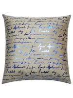 Подушка "Писание" (40х40 см; кофейный, ярко-голубой)