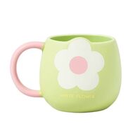 Кружка "White flower two" (green)