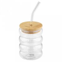 Стакан стеклянный "Гало" (350 мл; с трубочкой)