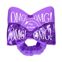 Повязка для волос "OMG!" (фиолетовый плюш / фиолетовый металлик)