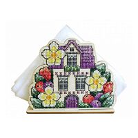Набор для вышивания на деревянной основе "Салфетница Домик" (110х130 мм)