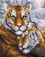 Алмазная вышивка-мозаика "Тигры" (380х480 мм)