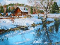 Картина по номерам "Таежное зимовье" (300х400 мм)