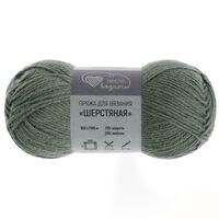 Пряжа "Шерстяная №414" (100 г; 165 м; лесной зелёный)