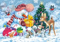 Пазл "Снеговик и зайчата" (104 элемента)