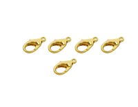 Замок для бижутерии "Карабин" (14 мм; 5 шт.; яркое золото)