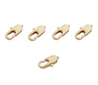 Замок для бижутерии "Карабин" (10 мм; 5 шт.; золото)