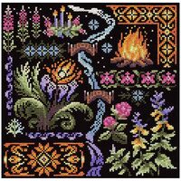 Набор для вышивания "Семплер. Ночь на Ивана Купала" (190х190 мм)