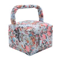 Шкатулка-органайзер для рукоделия "Розовые пионы" (12х12х9,5 см)