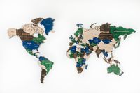 Пазл деревянный "Карта мира" (100х181 см; многоуровневый)